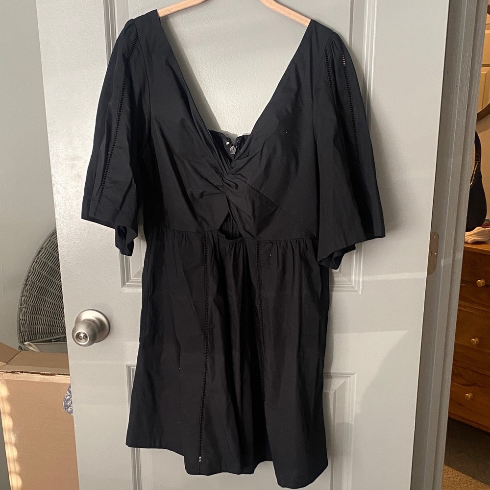 Abercrombie & Fitch Black Textured Dress
